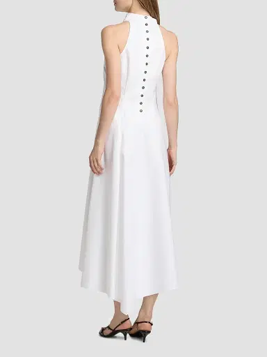 Rosie Assoulin Women's Dropped & Dramatic Poplin Cotton Midi-Dress - White | Thumbnail 5 Rosie Assoulin Women's Dropped & Dramatic Poplin Cotton Midi-Dress - White | Thumbnail 5