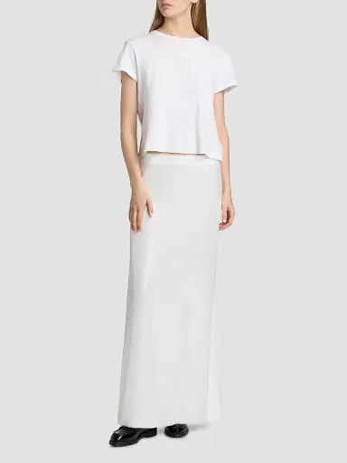 MOSCHINO Women's Sequined Cotton Maxi Skirt - Multi White | Thumbnail 2 MOSCHINO Women's Sequined Cotton Maxi Skirt - Multi White | Thumbnail 2