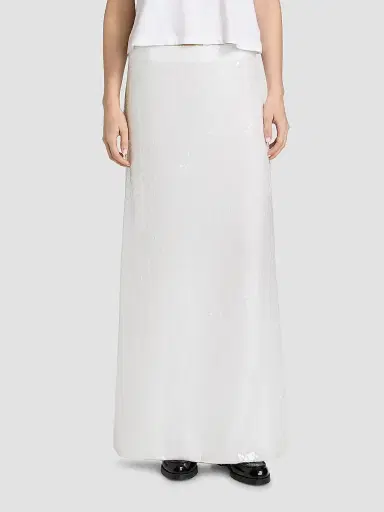 MOSCHINO Women's Sequined Cotton Maxi Skirt - Multi White | Thumbnail 3 MOSCHINO Women's Sequined Cotton Maxi Skirt - Multi White | Thumbnail 3
