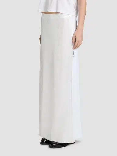 MOSCHINO Women's Sequined Cotton Maxi Skirt - Multi White | Thumbnail 4 MOSCHINO Women's Sequined Cotton Maxi Skirt - Multi White | Thumbnail 4