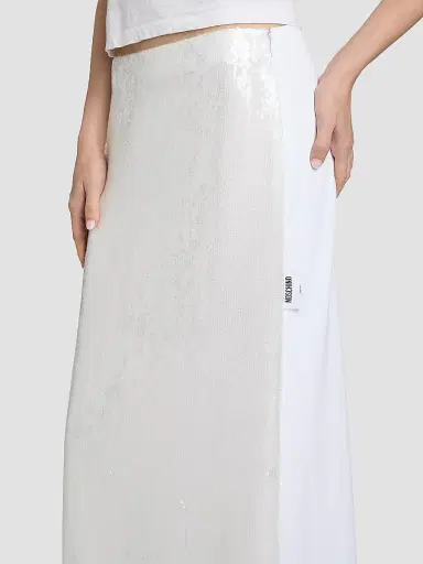 MOSCHINO Women's Sequined Cotton Maxi Skirt - Multi White | Thumbnail 6 MOSCHINO Women's Sequined Cotton Maxi Skirt - Multi White | Thumbnail 6