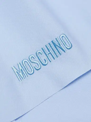 MOSCHINO Women's Stretch-Cotton Tieneck Shirtdress - Multi Light Blue | Thumbnail 7 MOSCHINO Women's Stretch-Cotton Tieneck Shirtdress - Multi Light Blue | Thumbnail 7