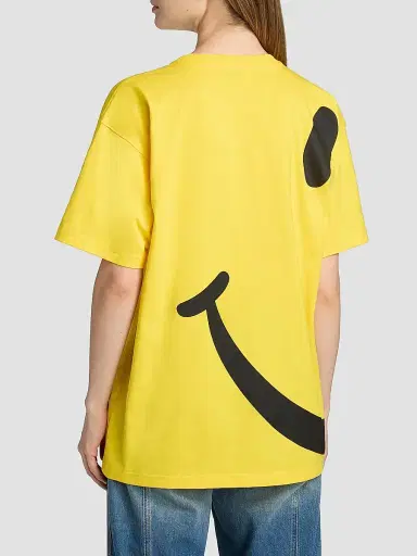 MOSCHINO Women's Half Smile Cotton T-Shirt - Multi Yellow | Thumbnail 5 MOSCHINO Women's Half Smile Cotton T-Shirt - Multi Yellow | Thumbnail 5