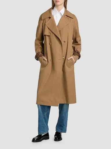 MOSCHINO Women's Gabardine Double-Breasted Trench Coat | Thumbnail 2 MOSCHINO Women's Gabardine Double-Breasted Trench Coat | Thumbnail 2