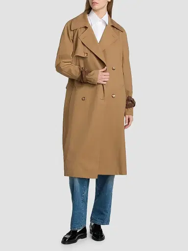 MOSCHINO Women's Gabardine Double-Breasted Trench Coat | Thumbnail 3 MOSCHINO Women's Gabardine Double-Breasted Trench Coat | Thumbnail 3