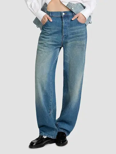 Moschino Women's Relaxed Mid-Rise Jeans - Blue | Thumbnail 3 Moschino Women's Relaxed Mid-Rise Jeans - Blue | Thumbnail 3