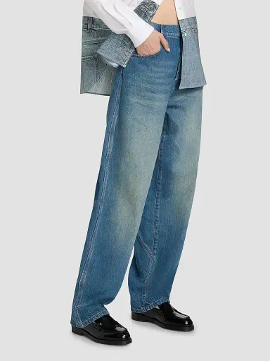 Moschino Women's Relaxed Mid-Rise Jeans - Blue | Thumbnail 4 Moschino Women's Relaxed Mid-Rise Jeans - Blue | Thumbnail 4