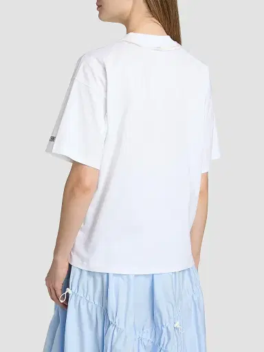 MOSCHINO Women's Shoes Print Cotton T-Shirt - Multi White | Thumbnail 5 MOSCHINO Women's Shoes Print Cotton T-Shirt - Multi White | Thumbnail 5
