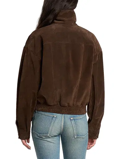 Saint Laurent Women's Jacket in Vintage Split Leather - Ebene - Size 10 | Thumbnail 6 Saint Laurent Women's Jacket in Vintage Split Leather - Ebene - Size 10 | Thumbnail 6