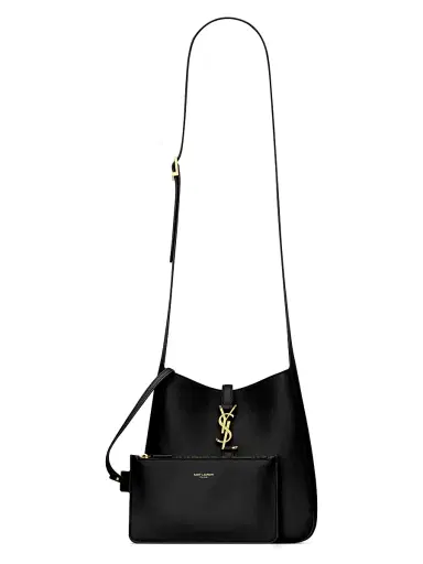 Saint Laurent Women's Le 5 ÿ 7 Supple Crossbody Bag in Grained Leather - Black | Thumbnail 2 Saint Laurent Women's Le 5 ÿ 7 Supple Crossbody Bag in Grained Leather - Black | Thumbnail 2