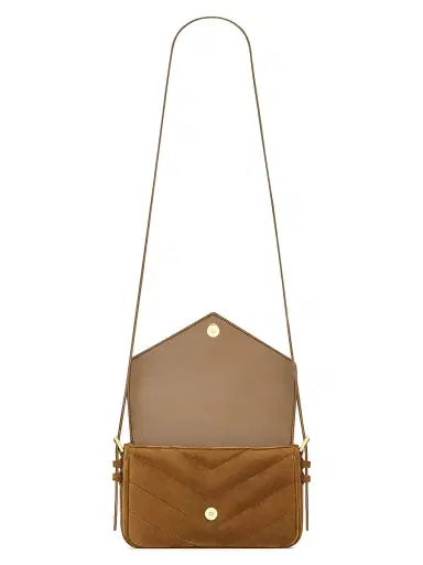 Saint Laurent Women's Loulou Toy Crossbody Bag in Matelassé Suede - Caramel Cognac | Thumbnail 3 Saint Laurent Women's Loulou Toy Crossbody Bag in Matelassé Suede - Caramel Cognac | Thumbnail 3