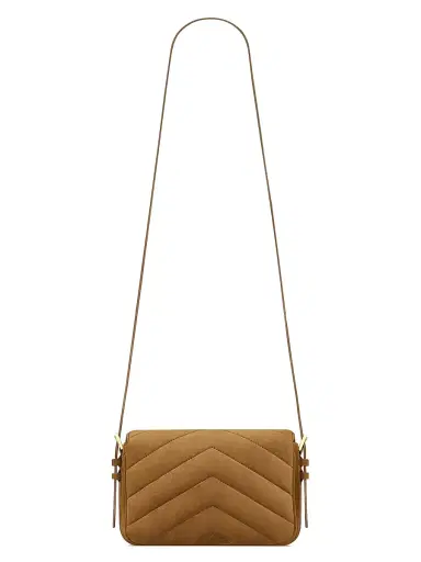 Saint Laurent Women's Loulou Toy Crossbody Bag in Matelassé Suede - Caramel Cognac | Thumbnail 6 Saint Laurent Women's Loulou Toy Crossbody Bag in Matelassé Suede - Caramel Cognac | Thumbnail 6