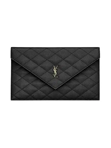 Saint Laurent Women's Paris Pouch in Grain De Poudre Leather | Thumbnail 1 Saint Laurent Women's Paris Pouch in Grain De Poudre Leather | Thumbnail 1