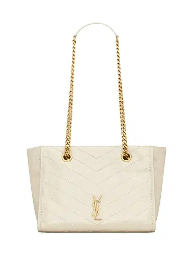Saint Laurent Women's Niki Shopping Bag in Vintage Leather - White | Thumbnail 1 Saint Laurent Women's Niki Shopping Bag in Vintage Leather - White | Thumbnail 1
