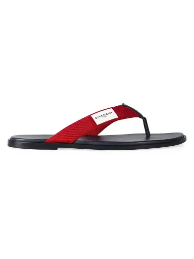Givenchy Men's Bay Thongs in Gros Grain and Leather - Navy Red | Thumbnail 1 Givenchy Men's Bay Thongs in Gros Grain and Leather - Navy Red | Thumbnail 1