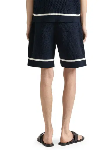 Givenchy Men's Bermuda Shorts in Knit with Logo Embroidery - Night Blue | Thumbnail 3 Givenchy Men's Bermuda Shorts in Knit with Logo Embroidery - Night Blue | Thumbnail 3