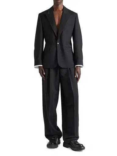 Givenchy Men's Couture Seam Single-Breasted Jacket in Wool and Mohair - Black | Thumbnail 2 Givenchy Men's Couture Seam Single-Breasted Jacket in Wool and Mohair - Black | Thumbnail 2