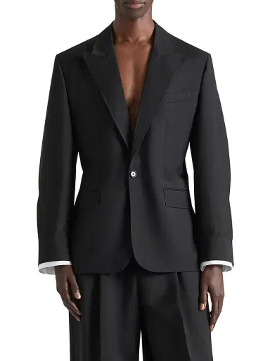 Givenchy Men's Couture Seam Single-Breasted Jacket in Wool and Mohair - Black | Thumbnail 3 Givenchy Men's Couture Seam Single-Breasted Jacket in Wool and Mohair - Black | Thumbnail 3