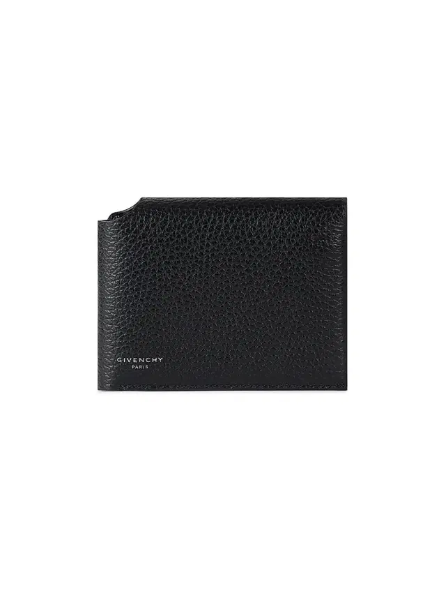 Men's Fold Wallet in Grained Leather - Black Men's Fold Wallet in Grained Leather - Black
