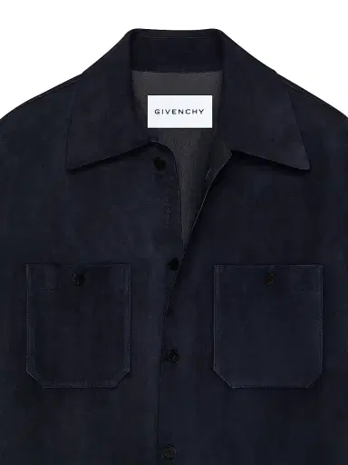 Givenchy Men's Couture Seam Overshirt in Suede - Night Blue | Thumbnail 2 Givenchy Men's Couture Seam Overshirt in Suede - Night Blue | Thumbnail 2