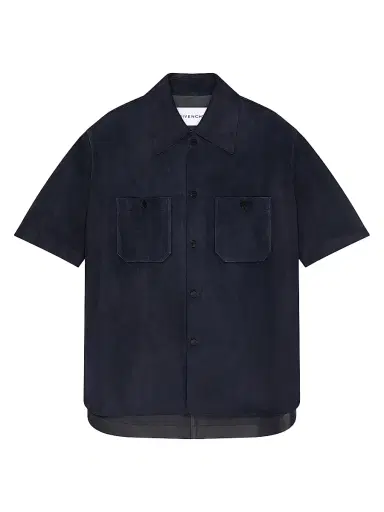 Givenchy Men's Couture Seam Overshirt in Suede - Night Blue | Thumbnail 1 Givenchy Men's Couture Seam Overshirt in Suede - Night Blue | Thumbnail 1