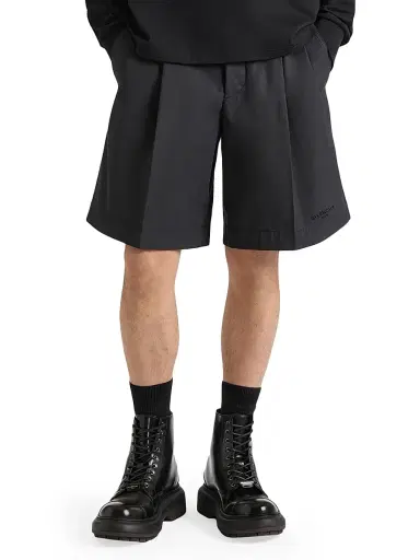 Givenchy Men's Bermuda Shorts in Poplin - Black | Thumbnail 4 Givenchy Men's Bermuda Shorts in Poplin - Black | Thumbnail 4