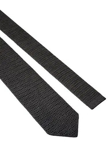 Givenchy Men's Tie in Knitted Silk - Light Grey Melange | Thumbnail 2 Givenchy Men's Tie in Knitted Silk - Light Grey Melange | Thumbnail 2