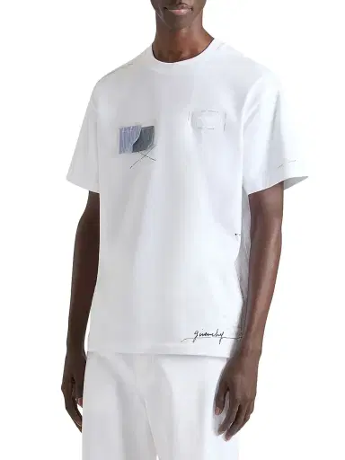 Givenchy Men's T-Shirt in Cotton with Trompe Atelier Print - White | Thumbnail 4 Givenchy Men's T-Shirt in Cotton with Trompe Atelier Print - White | Thumbnail 4