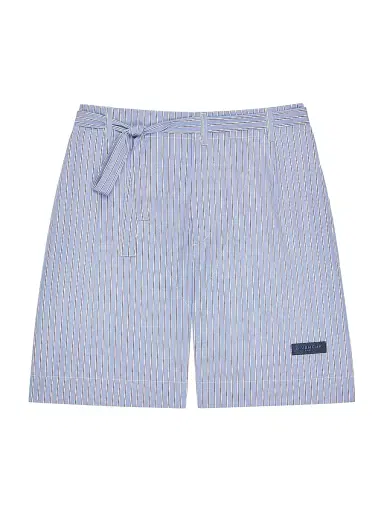Givenchy Men's Striped Bermuda Shorts in Cotton with Gros Grain Detail - Navy White | Thumbnail 1 Givenchy Men's Striped Bermuda Shorts in Cotton with Gros Grain Detail - Navy White | Thumbnail 1