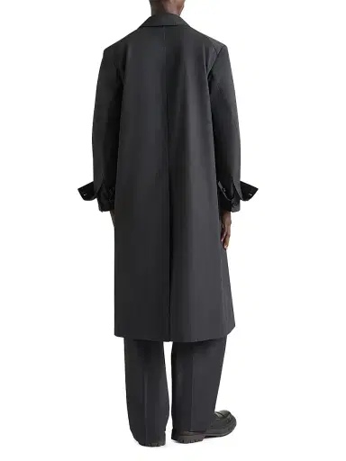 Givenchy Men's Couture Seam Double-Breasted Coat in Poplin - Black | Thumbnail 3 Givenchy Men's Couture Seam Double-Breasted Coat in Poplin - Black | Thumbnail 3