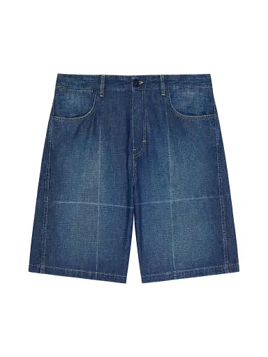 Givenchy Men's Couture Seam Bermuda Shorts in Denim with Folded Effect - Indigo Blue | Thumbnail 1 Givenchy Men's Couture Seam Bermuda Shorts in Denim with Folded Effect - Indigo Blue | Thumbnail 1