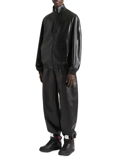 Givenchy Men's Couture Seam Track Jacket in Nappa Leather - Black | Thumbnail 2 Givenchy Men's Couture Seam Track Jacket in Nappa Leather - Black | Thumbnail 2