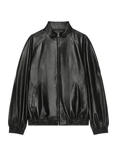 Givenchy Men's Couture Seam Track Jacket in Nappa Leather - Black | Thumbnail 1 Givenchy Men's Couture Seam Track Jacket in Nappa Leather - Black | Thumbnail 1