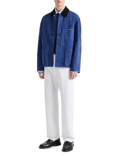 Givenchy Men's Couture Seam Jacket in Herringbone Denim - Cobalt Blue | Thumbnail 2 Givenchy Men's Couture Seam Jacket in Herringbone Denim - Cobalt Blue | Thumbnail 2
