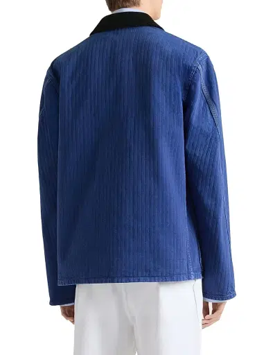 Givenchy Men's Couture Seam Jacket in Herringbone Denim - Cobalt Blue | Thumbnail 4 Givenchy Men's Couture Seam Jacket in Herringbone Denim - Cobalt Blue | Thumbnail 4