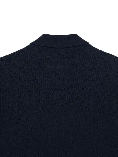 Givenchy Men's Polo Shirt in Knit with Logo Embroidery - Night Blue - Size XL | Thumbnail 5 Givenchy Men's Polo Shirt in Knit with Logo Embroidery - Night Blue - Size XL | Thumbnail 5