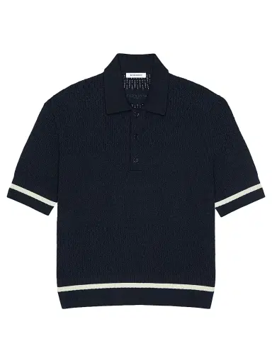 Givenchy Men's Polo Shirt in Knit with Logo Embroidery - Night Blue - Size XL | Thumbnail 1 Givenchy Men's Polo Shirt in Knit with Logo Embroidery - Night Blue - Size XL | Thumbnail 1