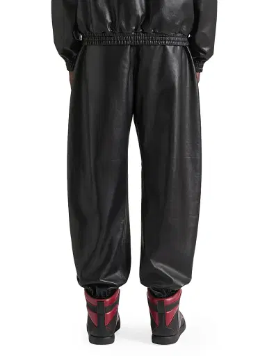 Givenchy Men's Couture Seam Jogger Pants in Nappa Leather - Black | Thumbnail 4 Givenchy Men's Couture Seam Jogger Pants in Nappa Leather - Black | Thumbnail 4