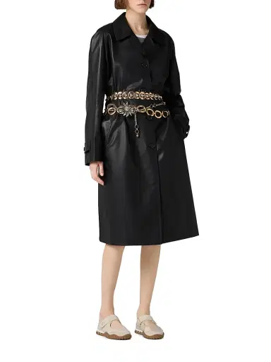 Miu Miu Women's Nappa Leather Coat - Black - Size 0 | Thumbnail 2 Miu Miu Women's Nappa Leather Coat - Black - Size 0 | Thumbnail 2