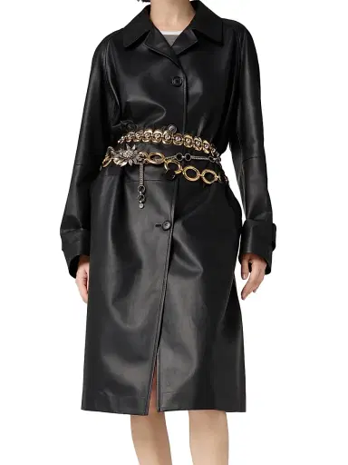 Miu Miu Women's Nappa Leather Coat - Black - Size 0 | Thumbnail 3 Miu Miu Women's Nappa Leather Coat - Black - Size 0 | Thumbnail 3