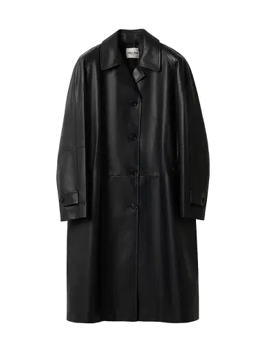 Miu Miu Women's Nappa Leather Coat - Black - Size 0 | Thumbnail 1 Miu Miu Women's Nappa Leather Coat - Black - Size 0 | Thumbnail 1