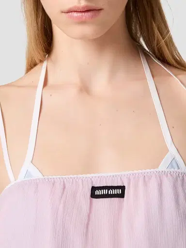 Miu Miu Women's Chiffon Dress - Mauve | Thumbnail 5 Miu Miu Women's Chiffon Dress - Mauve | Thumbnail 5