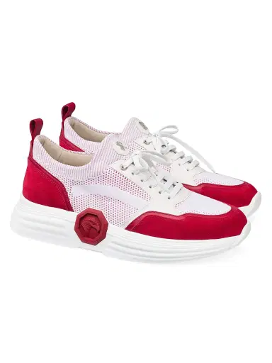 Stefano Ricci Men's Calfskin Leather Sneakers - Red | Thumbnail 2 Stefano Ricci Men's Calfskin Leather Sneakers - Red | Thumbnail 2