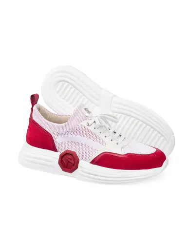 Stefano Ricci Men's Calfskin Leather Sneakers - Red | Thumbnail 3 Stefano Ricci Men's Calfskin Leather Sneakers - Red | Thumbnail 3