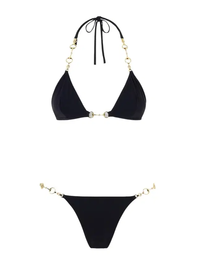 Gucci Horsebit embellished triangle bikini