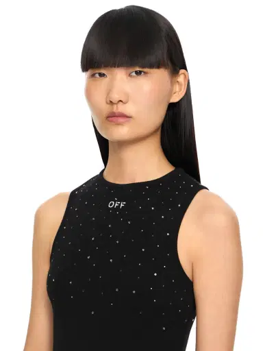 Off-White OW X Swarovski Ribbed Rowing Dress | Thumbnail 5 Off-White OW X Swarovski Ribbed Rowing Dress | Thumbnail 5