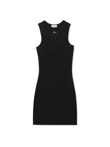 Off-White OW X Swarovski Ribbed Rowing Dress | Thumbnail 1 Off-White OW X Swarovski Ribbed Rowing Dress | Thumbnail 1
