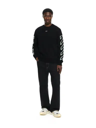 Off-White Diagonal Arrow Fuzzy Crewneck Sweater | Thumbnail 2 Off-White Diagonal Arrow Fuzzy Crewneck Sweater | Thumbnail 2