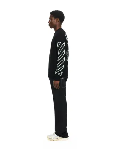 Off-White Diagonal Arrow Fuzzy Crewneck Sweater | Thumbnail 3 Off-White Diagonal Arrow Fuzzy Crewneck Sweater | Thumbnail 3