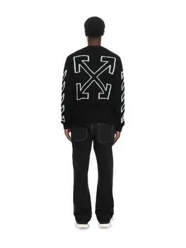 Off-White Diagonal Arrow Fuzzy Crewneck Sweater | Thumbnail 4 Off-White Diagonal Arrow Fuzzy Crewneck Sweater | Thumbnail 4
